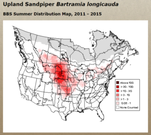 Relative Abundance Map for Upland Sandpiper